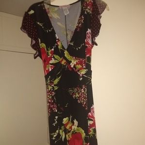 Volume One Black and red floral dress